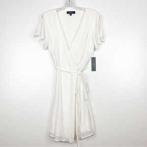 Lulus Harbor Point White Wrap Dress Size Medium Gauze New